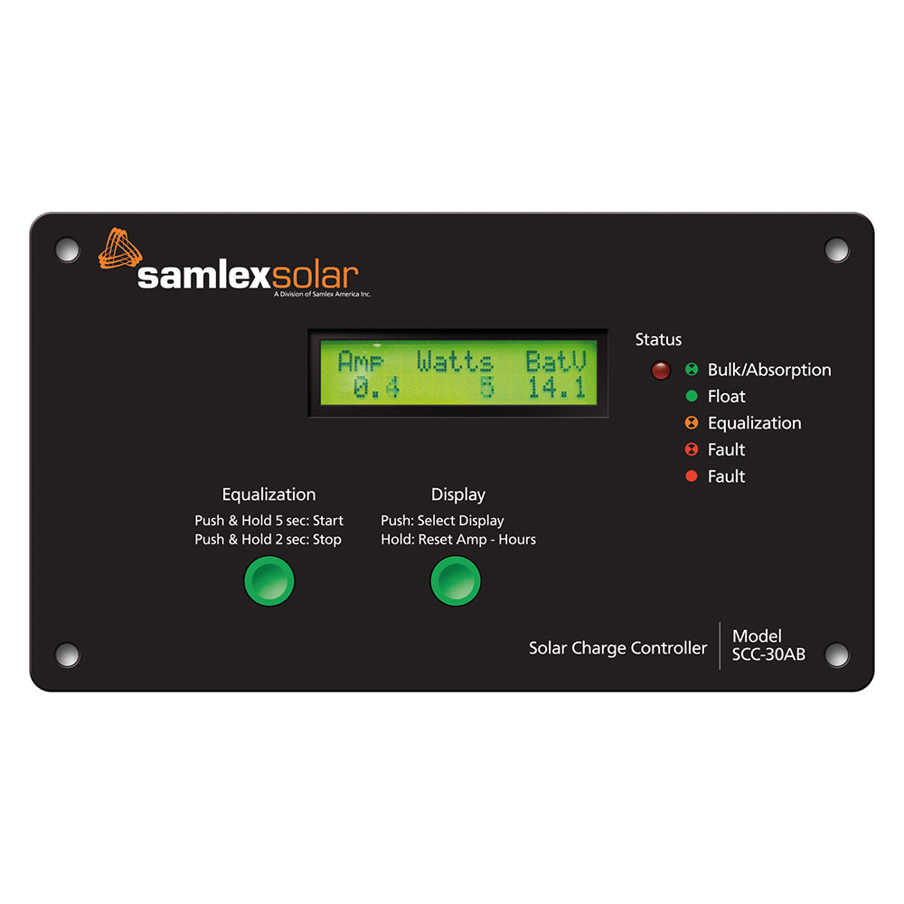 Samlex Flush Mount Solar Charge Controller w/LCD Display - 30A [SCC-30AB]