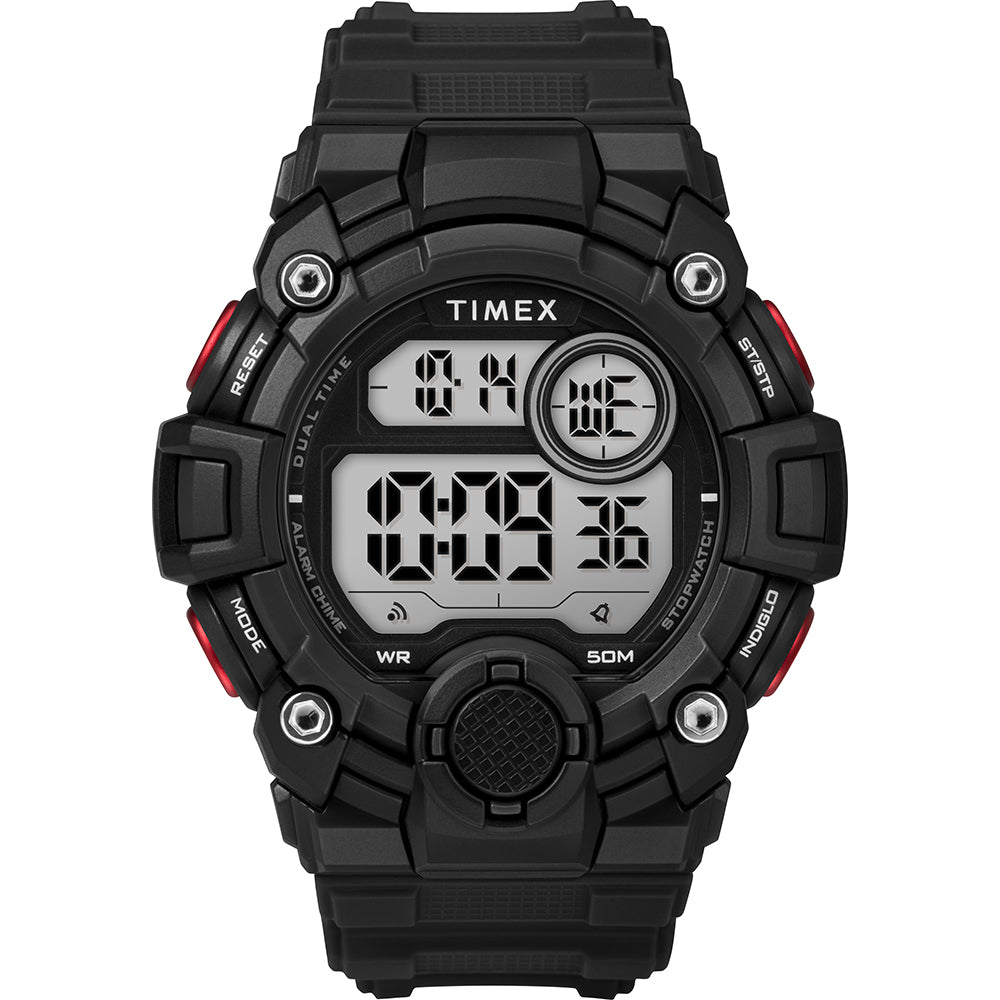 Timex Mens A-Game DGTL 50mm Watch - Black/Red [TW5M27600JV]