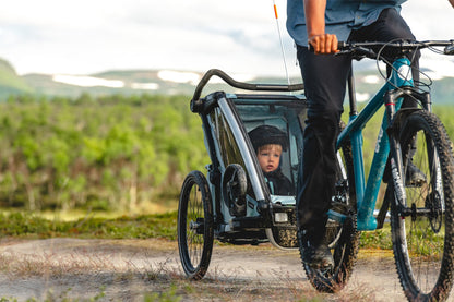 Attached to Bike on hiking trail