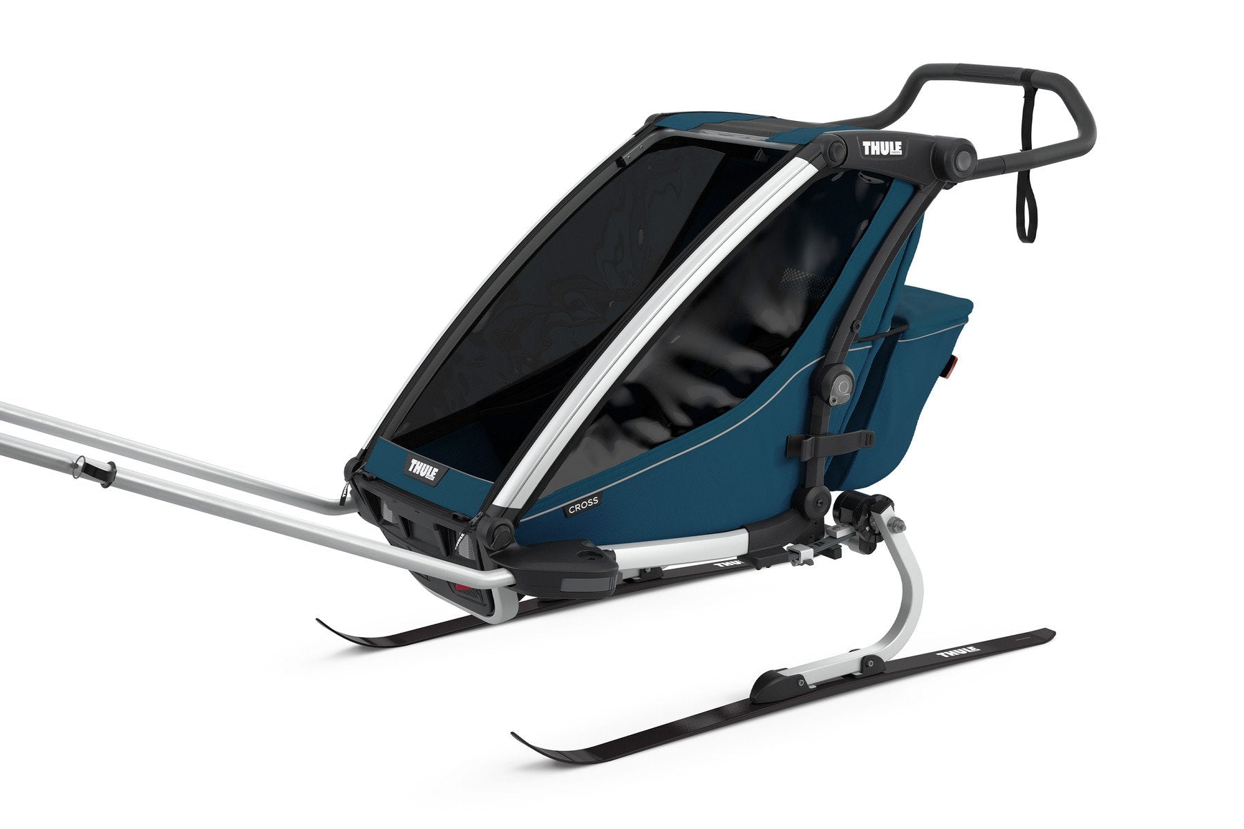 Thule Chariot Cross 1 Stroller and Bike Trailer Shown as Skiing Trailer